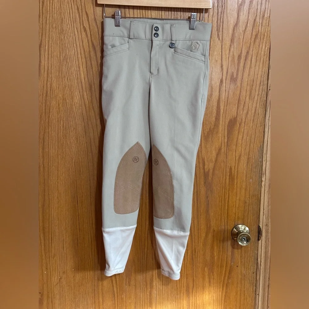 Ovation Riding  girls sz 16 Tan Riding Breeches equestrian‎